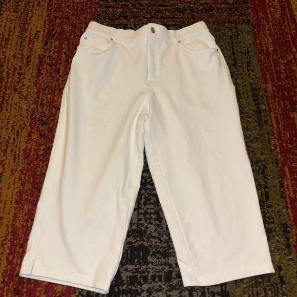 Denim & co size 10 white crop pants excellent condition - Picture 1 of 7